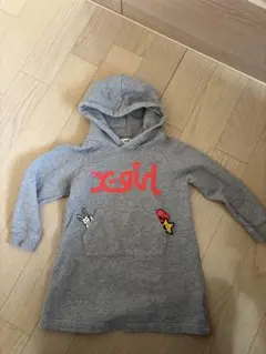 x-girl フード付きワンピース 120cm グレー