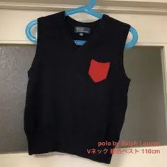 polo by Ralph Lauren Vネック 紺色ベスト110cm
