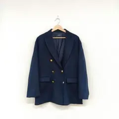 ☆ネイビー ダブルブレストジャケット ゴールドボタン　サイズMのサムネイル