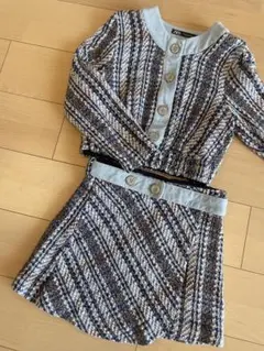 ZARA ツイード　セットアップ　XS 水色