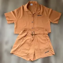 Anap girl xs 140 セットアップ　オレンジ　半袖