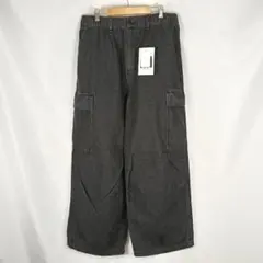 ワークマン　デニムスーパーワイドカーゴパンツ　L　ブラック　B4532