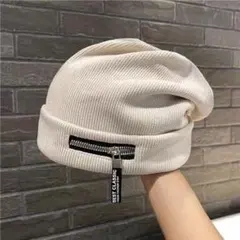 ニット帽 ジッパー 韓国 ストリート メンズ レディース キャップ　シンプル