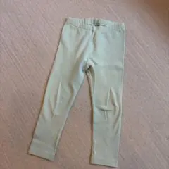 ユニクロリブ編み薄緑レギンス サイズ100