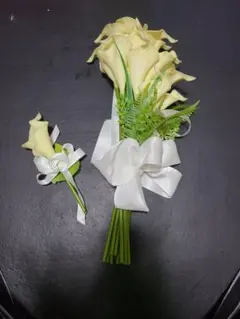【結婚式】カラー　ウェディングブーケ・ブートニアセット