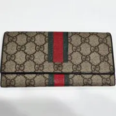 ​【希少】GUCCI 長財布 GGスプリーム シェリーライン クラシック 定番