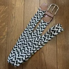 メッシュベルト ブラック×ホワイト メンズ