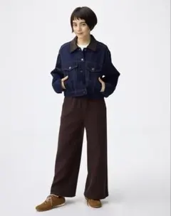 パフスウェットバギーパンツ　EC(丈短め63.0センチ）　ダークブラウン