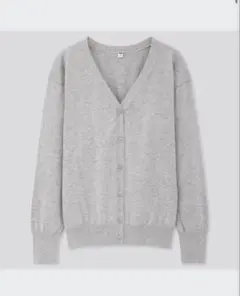 ユニクロ UVカットスーピマコットンVネックカーディガン XLサイズ グレー