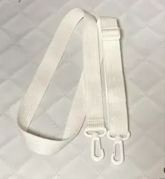 2.5幅 ショルダーストラップ　ホワイト　白プラスチック製金具
