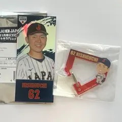 侍ジャパン 62 西口直人 ステッカー　カラビナセット