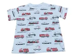 はたらく車　レスキュー車　パトカー　消防車　総柄　Tシャツ