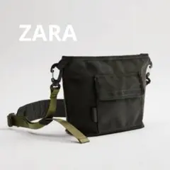 ZARA ザラ ナイロン クロスボディバッグ ショルダーバッグ ブラック カーキ