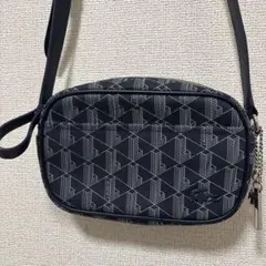 LACOSTE 幾何学模様 ショルダーバッグ ネイビー