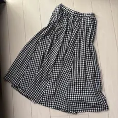 anyFAM エニィファム　フレアスカート ブラック・ホワイト ギンガムチェック