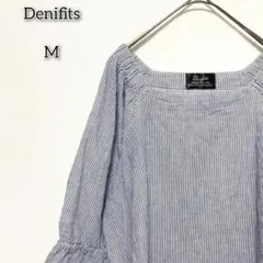 デニフィッツ 【M】 シャツ カットソー ストライプ バイカラー アベイル