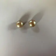 本真珠　淡水パール　ゴールド　片穴ペア　ルース