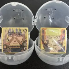 NARUTO 豆ガチャ色紙 ナルト 疾風伝 第四段　波風ミナト　うずまきナルト