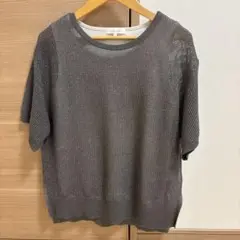 グローバルワーク　洗える メッシュラメプルオーバー タンク