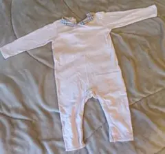 訳あり BURBERRY 長袖ロンパース ピンク チェック柄