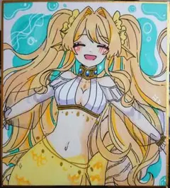 オリジナル 手描きイラスト 色紙 人魚 女の子 セット アナログ