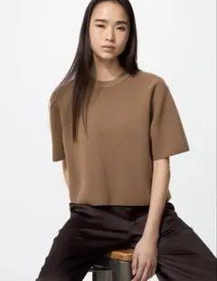 最終値下　UNIQLO ウォッシャブルミラノリブセーター ブラウン S 完売品