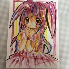 新作。手描きイラスト。イラストボード。兎耳の女の子