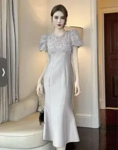 グレーパーティードレス　オケージョン