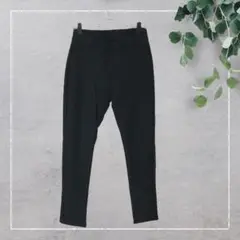 美品✨【無印良品】ストレッチ裏起毛レギンスパンツ(L)ウエストゴム　ブラック