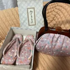 和装用　履き物　カバン　小物　ピンク　草履バックセット