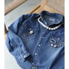 I'm デニムブルー オーバーサイズシャツ