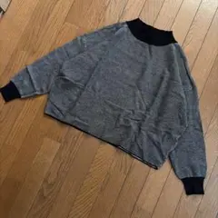 Du noir 黒と白のチェック柄クロップドセーター