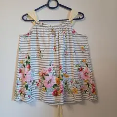 NARUE ノースリーブ ボーダー 花柄 リボン付きのサムネイル