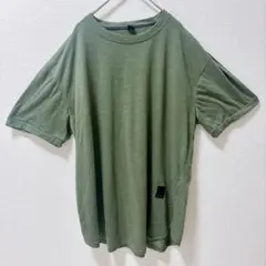 シーイン 無地 Ｔシャツ クルーネック 半袖 ビッグサイズ 緑 ルームウェア
