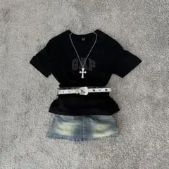 GAP ブラック 半袖Tシャツ 平成ギャル y2k グランジ