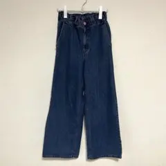 H&Mエイチアンドエム ハイウエストデニム ジーンズ ワイド ブルー LL