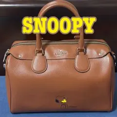 限定品　新品級　COACH 2way ミニボストンバック　レザー　SNOOPY 2025年最新】coach ボストンバッグ スヌーピーの人気アイテム