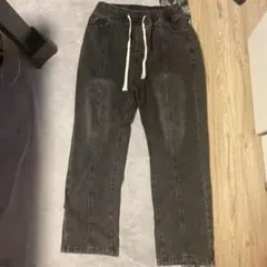ダークグレー デニムイージーパンツ