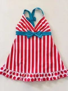 水着 女の子 100 ストライプ リボン