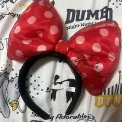 ミニーマウス 赤いドットリボンカチューシャ