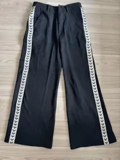 【CLEL】ルーズ フレア サイドデザイン トラックパンツ