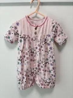 花柄ロンパース 50〜70cm ピンク