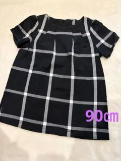 べべBeBe チェックワンピ　チュニック　90㎝のサムネイル