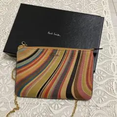 ポールスミス スワールマルチストライプ柄 ショルダー バッグ／箱有り