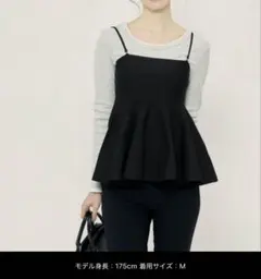 coca ペプラムニットキャミソール　黒　Lのサムネイル
