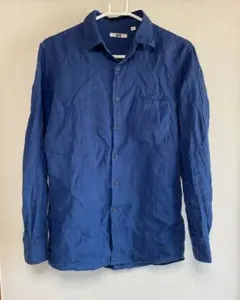 UNIQLO リネンシャツ ブルー Sサイズ