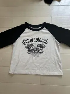 GORGE 長袖 ラグランTシャツ 天使プリント yk2のサムネイル