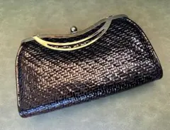 昭和レトロ　クラッチバッグ　黒　ビンテージ