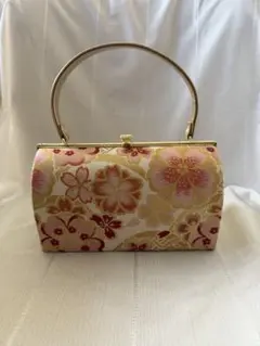 振袖用花柄ハンドバッグ ゴールド金具