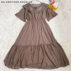 美品　アンアナザーアンジェラス ロングワンピース　フレアスリーブ　シフォン　刺繍のサムネイル